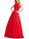 Mac Duggal Plunge Back Ball Gown In Red
