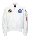 Alpha Industries Reversible Nasa Bomber Jacket In White