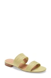 Madewell The Meg Slide Sandal In Pale Lemongrass Leather