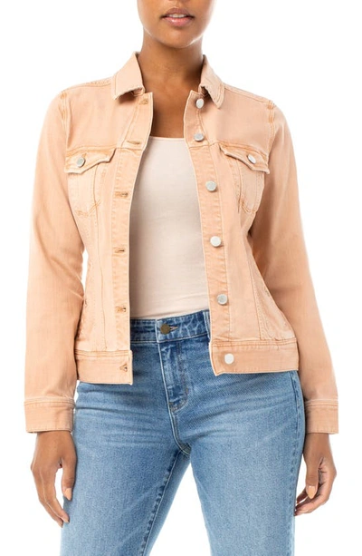 Liverpool Denim Trucker Jacket In Dusty Coral