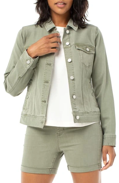 Liverpool Denim Trucker Jacket In Saguaro Palm