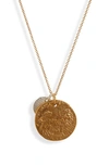 ALIGHIERI THE DOUBLE LION COIN NECKLACE,FJ1101 BRZ