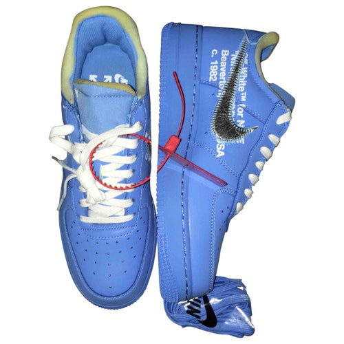 Pre-Owned Nike X Off-white Air Force 1 Blue Leather Trainers | ModeSens