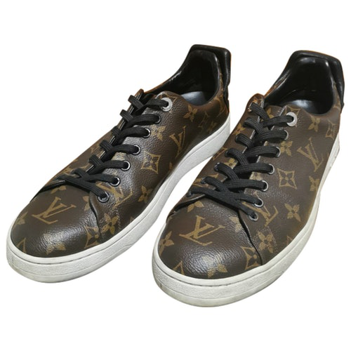 Pre-Owned Louis Vuitton Luxembourg Brown Cloth Trainers | ModeSens
