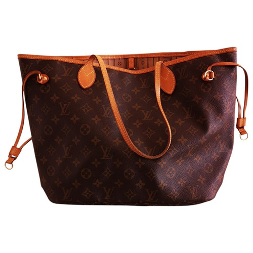 Pre-Owned Louis Vuitton Neverfull Brown Cloth Handbags | ModeSens