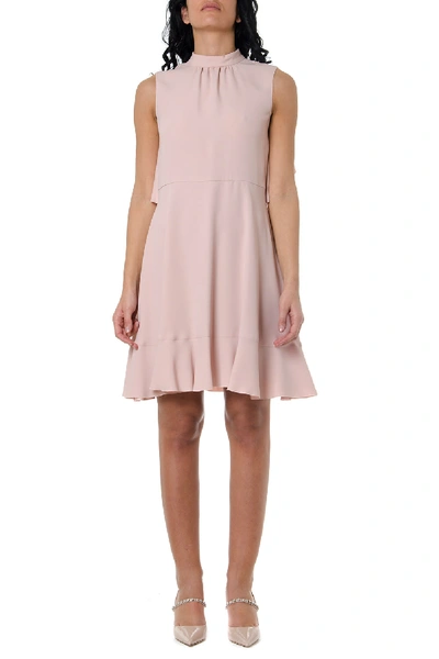 Red Valentino Sleeveless Dress In Pink Crepe With Ruffles