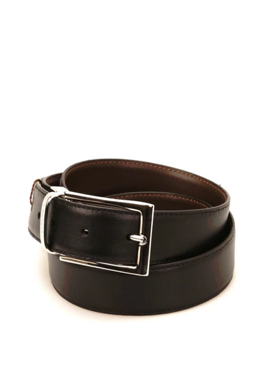 Z Zegna Black Leather Belt