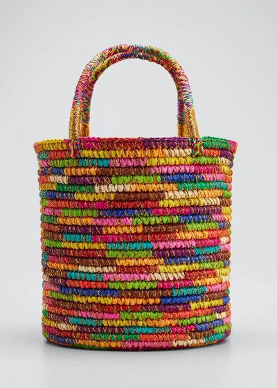 Sensi Studio Medium Rainbow Bucket Tote Bag In Multi