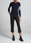 Thom Browne Classic Cashmere Pullover With 4-bar Stripes In Navy