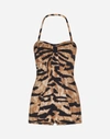 DOLCE & GABBANA ONE-PIECE SWIMSUIT WITH TIGER PRINT