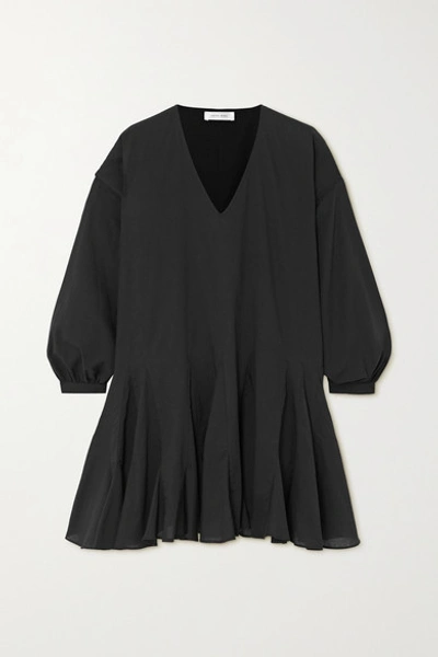 Anine Bing Peyton Cotton-poplin Mini Dress In Black