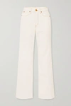 Slvrlake Grace Frayed High-rise Flared Jeans In White