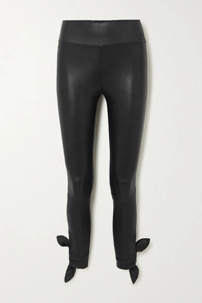 Sprwmn Knotted Leather Leggings In Black