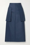 The Row Jenna Front-pocket Technical Midi Skirt In Navy