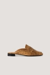 NA-KD Reptile Slip In Loafers Brown