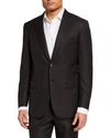 Brioni Men's Brunico Essential Virgin Wool Two-piece Suit In Black