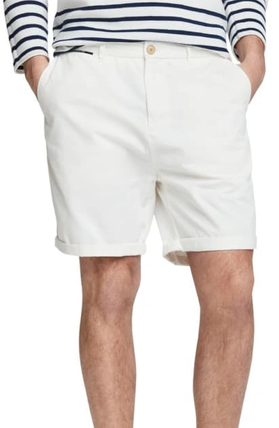 Scotch & Soda Pima Cotton Chino Shorts In White