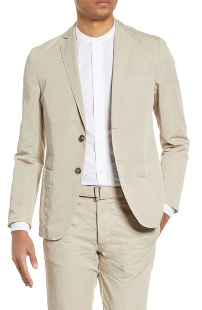 Officine Generale Slub Cotton & Linen Sport Coat In Burnt Sand