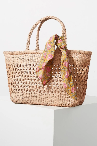 Anthropologie Shira Woven Tote Bag In Pink