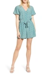 Rails Tie Waist Short Sleeve Romper In Lotus