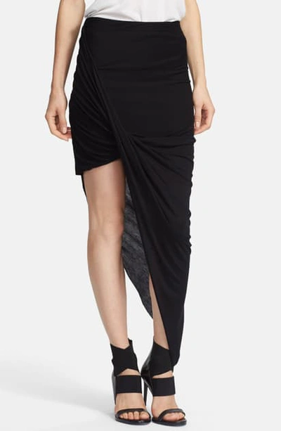 Helmut Lang Asymmetrical Twist Skirt In Black