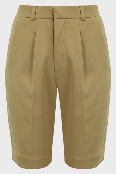Amal Al Mulla Slim-fit Crepe Shorts In Beige