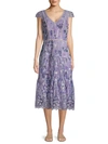 MARCHESA FLORAL A-LINE DRESS,0400012587222