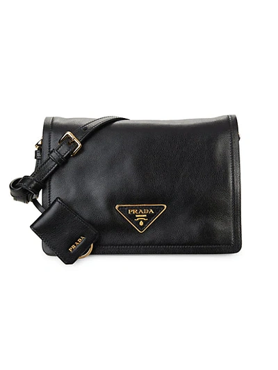 Prada Pionnire Leather Crossbody Bag In Black