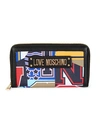 Love Moschino Varsity-print Zip-around Wallet In Black