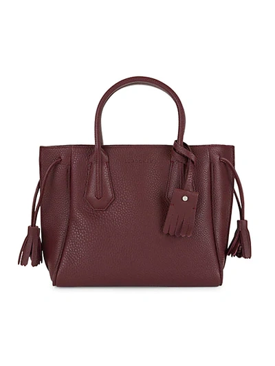 Longchamp Penelope Leather Tote In Burgundy
