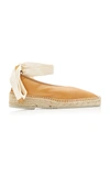 Hereu Caprala Lace-up Leather Espadrilles In Brown