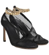 Bottega Veneta Chain-trimmed 100mm Mesh Sandals In Black