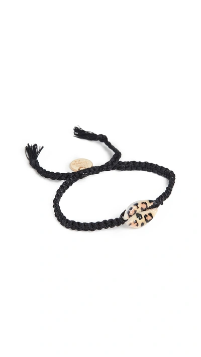 Venessa Arizaga Leopard Print Shell Bracelet