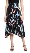 A.l.c Sonali Asymmetrical Pleated Midi Skirt In Midnight/multi