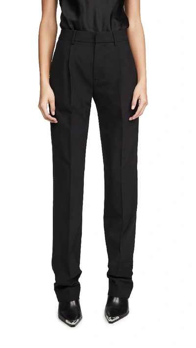 Area Crystal Trim Straight Leg Trousers In Black