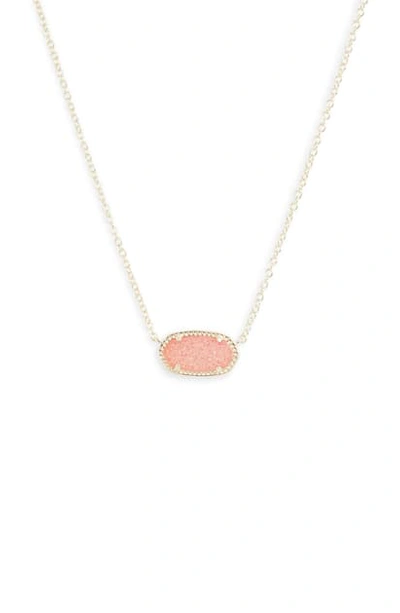 Kendra Scott Elisa Pendant Necklace In Gold Coral Drusy