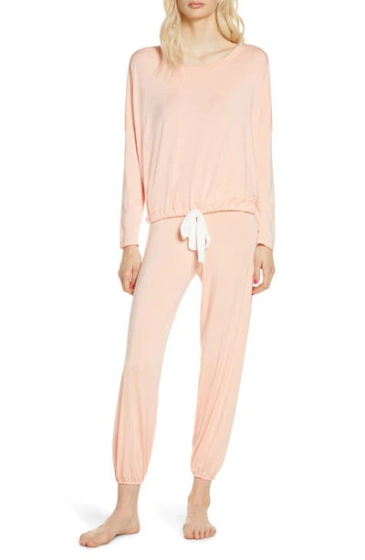 Eberjey Gisele Jersey Knit Slouchy Pajamas In Melocotton Ivory