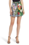 DOLCE & GABBANA MIXED TROPICAL TILE PRINT SILK SHORTS,FTBSUTGDU80