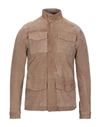 Aglini Leather Jacket In Brown