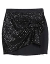 Pinko Sequined-front Denim Mini Skirt In Black