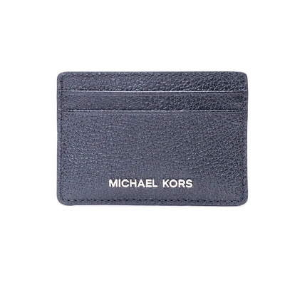 Michael Michael Kors Michael Kors Jet Set Leather Card Holder In Blue