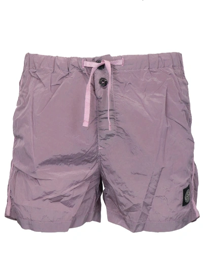 Stone Island Poliamida Swim Shorts In Pink