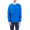 Lacoste Cotton-blend Brushed Fleece Sweatshirt In Obscurity Blue