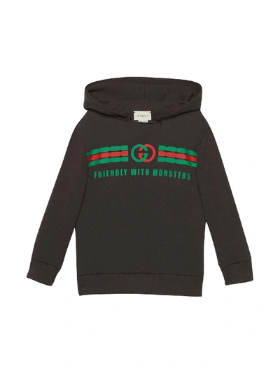 Gucci Kids Gg Sweatshirt With Print In Nero