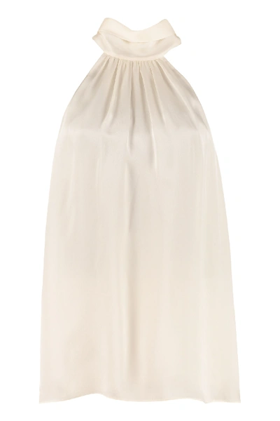 Zimmermann Scarf Collar Silk Blouse In White