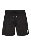 Moncler Nylon Technique Swim Shorts In Black