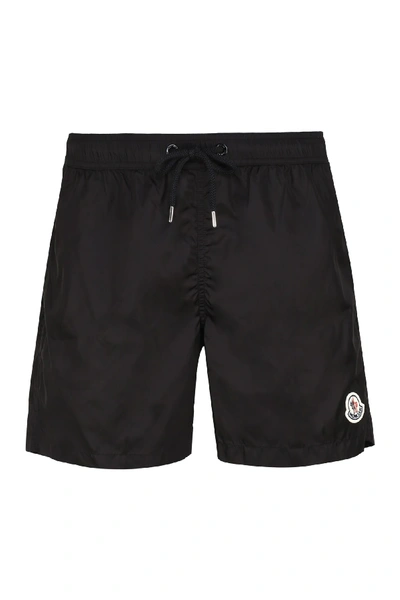 Moncler Nylon Technique Swim Shorts In Black