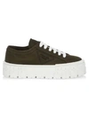 Prada Lug-sole Platform Sneakers In Mimetico