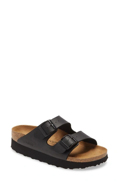 Birkenstock Amalfi Leather Soft Footbed Arizona Sandals In Black