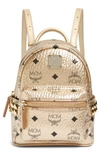 MCM X-MINI STARK SIDE STUD COATED CANVAS BACKPACK,MMK8AVE50